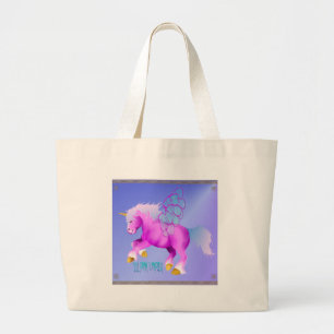 'Lil Pink Unipeg poster Large Tote Bag