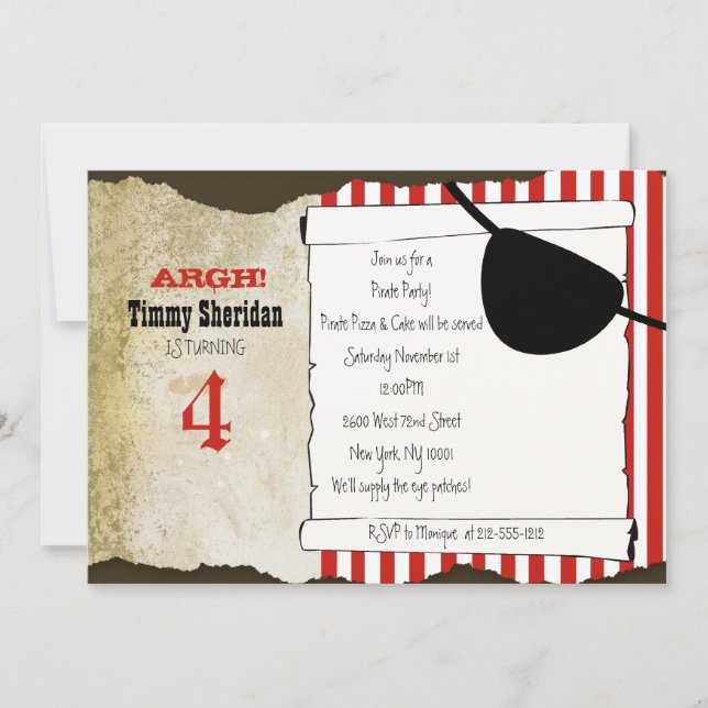 Lil Pirate Invitation (Front)