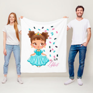 Li'L Princess LILIBET Turquoise Pretty Girly Gift Fleece Blanket
