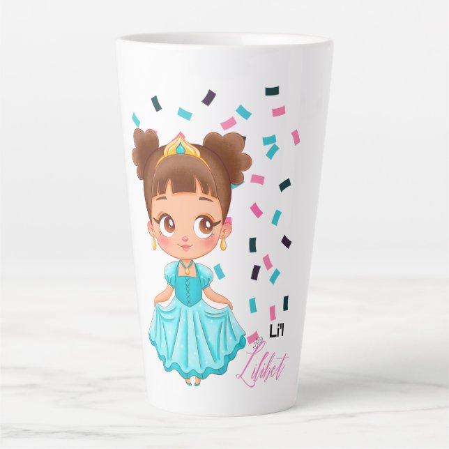 Li'L Princess LILIBET Turquoise Pretty Girly Gift Latte Mug (Front)