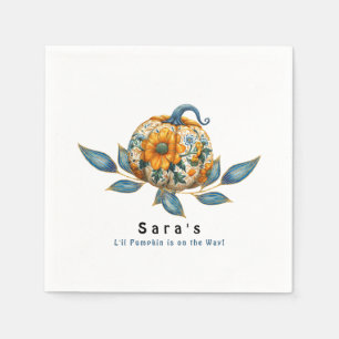 L'il Pumpkin on the Way Colourful Baby Shower II Napkin
