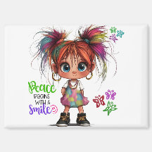 Lil Quirky Girl Smile Magnet
