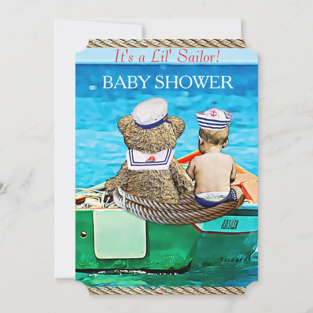 Lil' Sailor Boy's Baby Shower Invitation (Front)