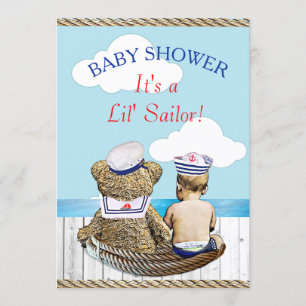 Lil' Sailor Boy's Baby Shower Invitation