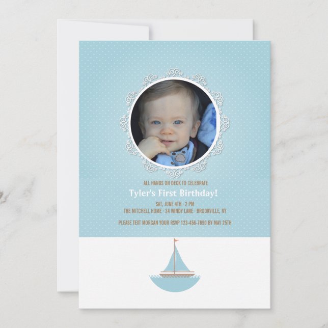 Lil' Sailor Photo Invitation (Front)