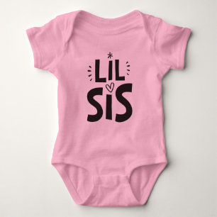 LIL SIS BABY modern bold fun chunky scandi type Bodysuit