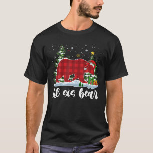 LIL SIS BEAR Kids Red Plaid Christmas Pajama Siste T-Shirt