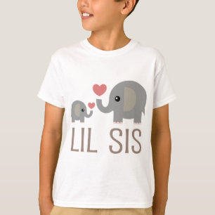 Lil Sis Elephant Gift Idea T-Shirt
