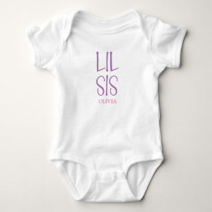 Lil Sis Sibling Name Baby Bodysuit