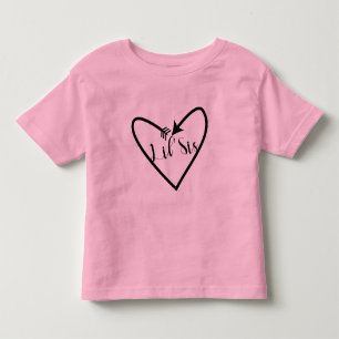 Lil' Sis Sister Kids Script Arrow Heart Boho Toddler T-Shirt