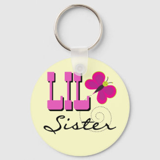 Lil Sister Butterfly Tshirts and Gifts Key Ring