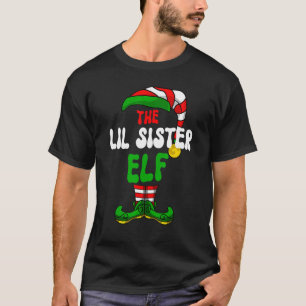 Lil Sister Elf Pajama Matching Group Christmas Hol T-Shirt