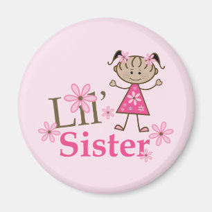 Lil Sister Ethnic Stick Figure Girl Magnet