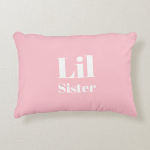 Lil Sister Pink white girl's Decorative Cushion