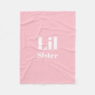 Lil Sister Pink white girl's Fleece Blanket