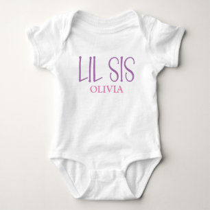 Lil Sister Sis Sibling Name Baby Bodysuit