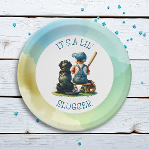 Lil' Slugger   Boy's Baseball Baby Shower  Paper Plate