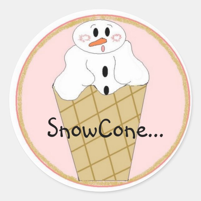 Lil' Snowcone Classic Round Sticker (Front)