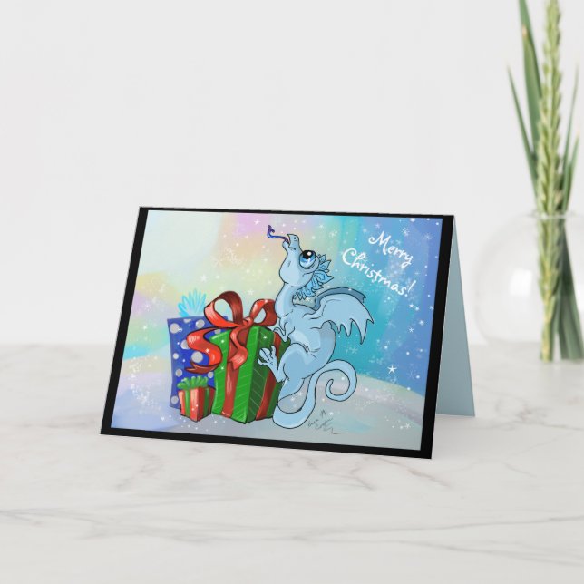 lil Snowflake Dragon~Merry Christmas Holiday Cards (Front)