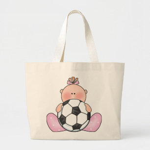 Lil Soccer Baby Girl Large Tote Bag