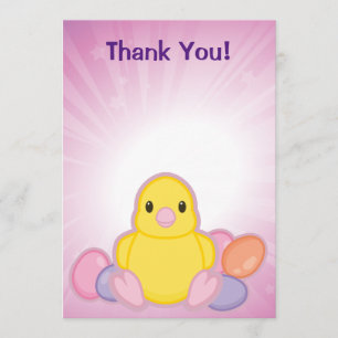 Lil Spring Chick Pattern Thank You Card