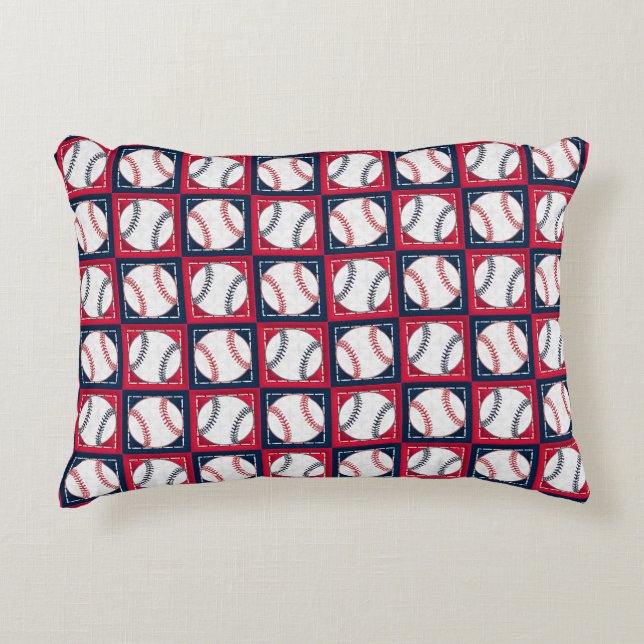 Lil Stitched Baseballs-Accent Throw Pillow (Front)