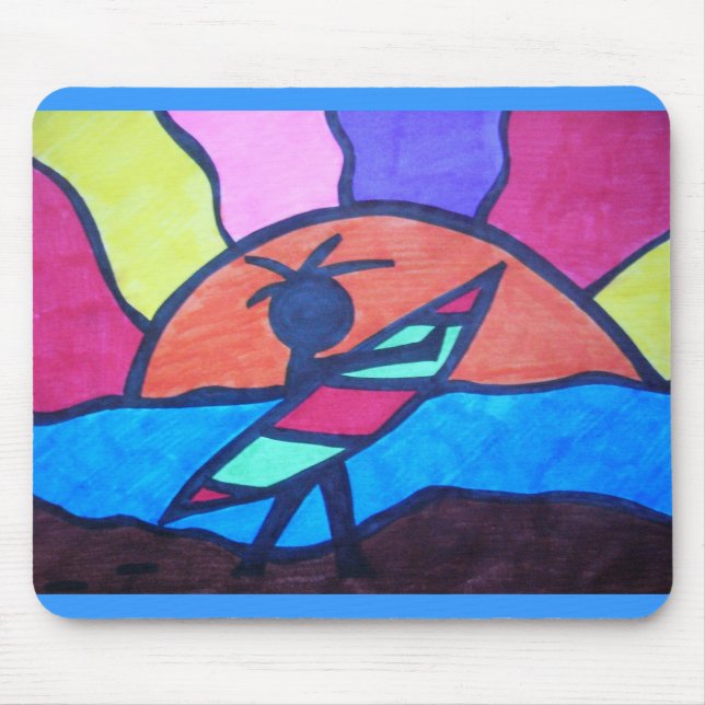 Lil' Surfer Dude - Setting Sun Mouse Mat (Front)
