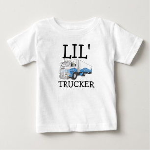 "Lil' Trucker" pun cute big rig truck Baby T-Shirt