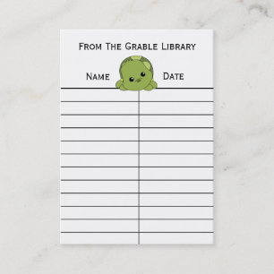 Lil Turtle Book Return Cards