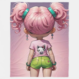 Lil Tyke Chibi Girl Fleece Blanket
