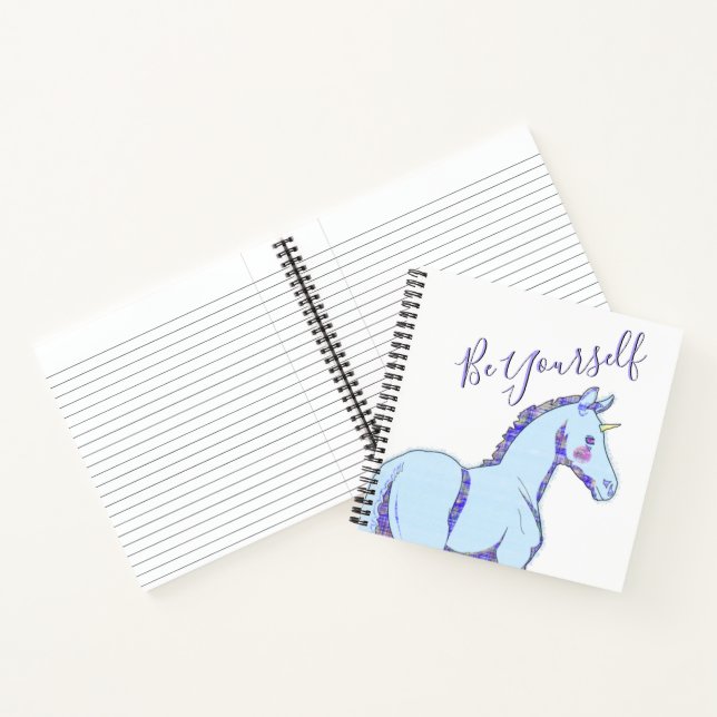 Lil Unicorn Blue Speckle (Be Yourself) Notebook (Inside)