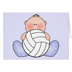 Lil Volleyball Baby Boy Blank Card
