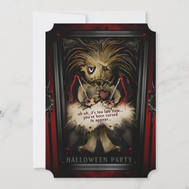 Lil Voodoo Doll Halloween Party Invitation (Front)