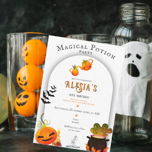 Lil' Wizards Witches & Potions Halloween Birthday Invitation