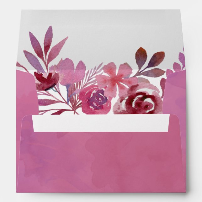 Lila and Gold Confetti Girl Baby Shower Invitation Envelope (Back (Bottom))