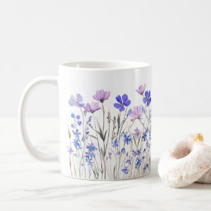 Lila Aquarell Blumenwiese Keramiktasse Coffee Mug