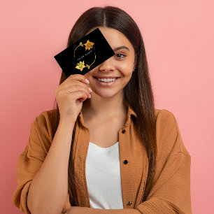 Lila Circles Golden Foil Black Vip Business Card