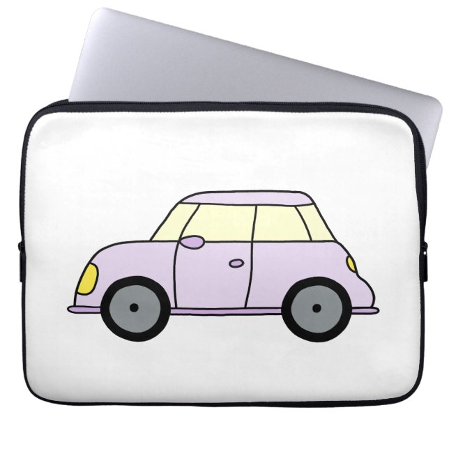 Lila Kleinwagen Laptop Sleeve (Front)