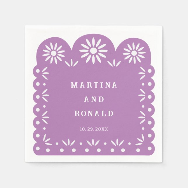 LILA MEXICAN PAPEL PICADO NAPKIN (Front)