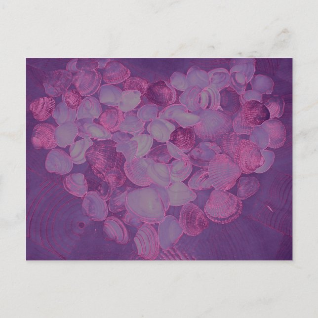 Lila Muschelherz Postcard (Front)