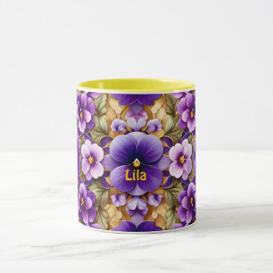 LILA ~ PANSIES ~ Purple Shades ~ Mug