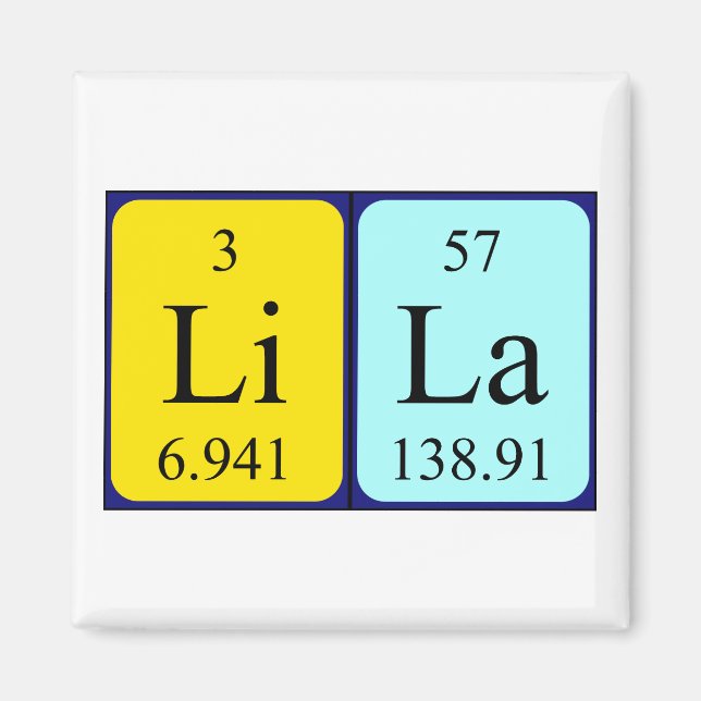 Lila periodic table name magnet (Front)