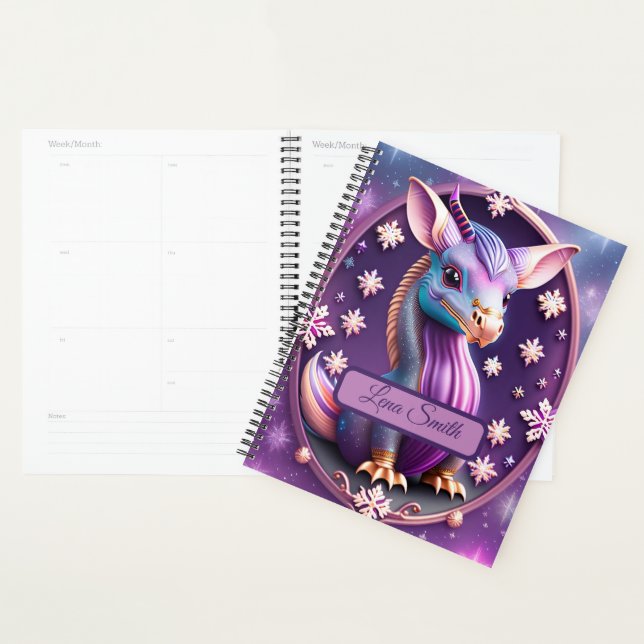 Lila Pink Drache, imaginative digital art Planner (Display)