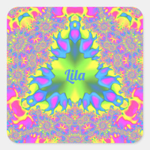 LILA ~ Shades Yellow, Green, Pink, Blue ~ Square Sticker