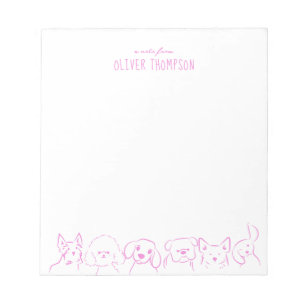 Lilac A Note From Cute Dog Animal Sketch Notepad