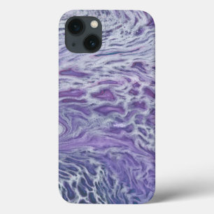 Lilac Acrylic Pouring Abstract Fluid Art  iPhone 13 Case