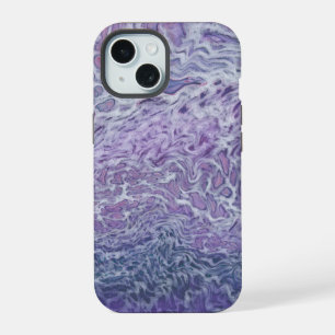 Lilac Acrylic Pouring Abstract Fluid Art iPhone 15 Case