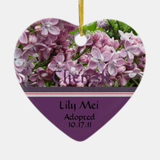 Lilac Adoption Announcement Ornament