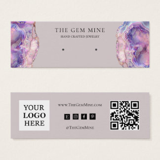 Lilac Agate Earring Mini Display Business Card