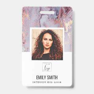 LILAC AGATE EMPLOYEE PHOTO BAR CODE NAME BADGE ID BADGE